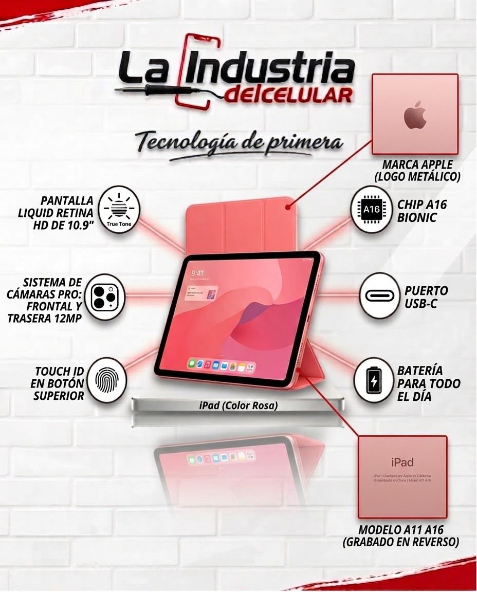 Apple iPad A11 (A16) Rosado · 128GB