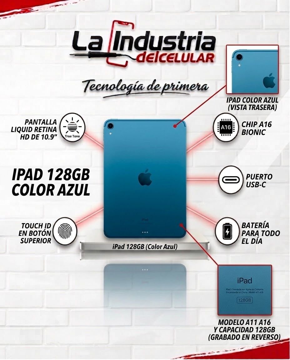 Apple iPad A11 (A16) Azul · 128GB