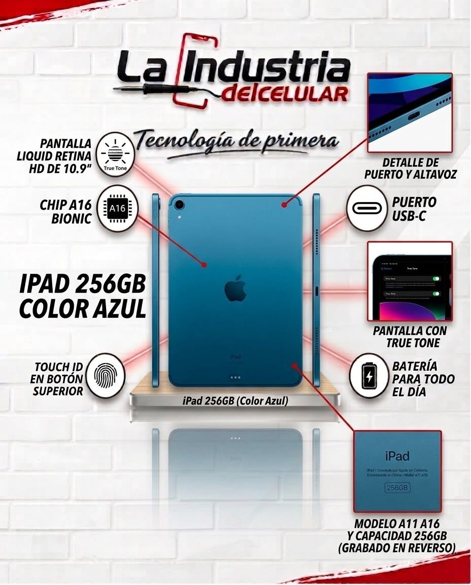 Apple iPad A11 (A16) Azul · 256GB